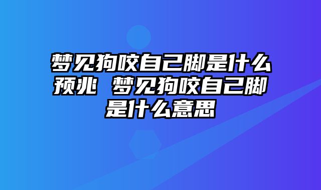 梦见狗咬自己脚是什么预兆 梦见狗咬自己脚是什么意思