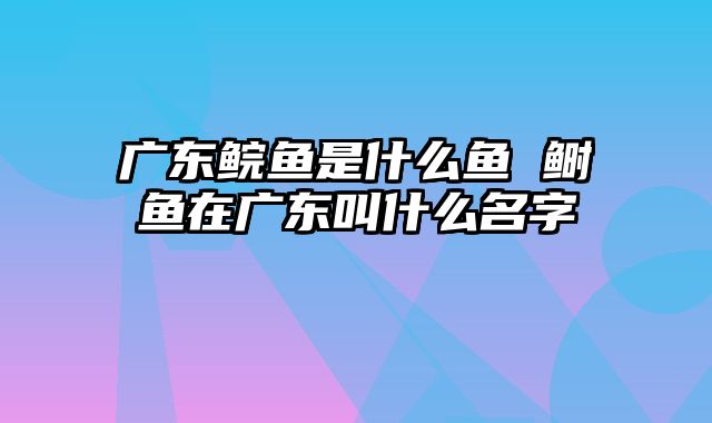 广东鲩鱼是什么鱼 鲥鱼在广东叫什么名字